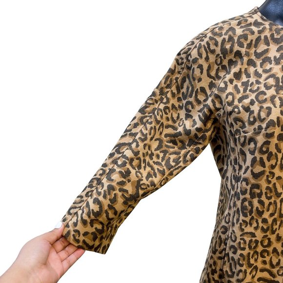 *Carol Anderson by Invitation Brown & Black Jacket Animal Print One Button XS - Picture 3 of 5
